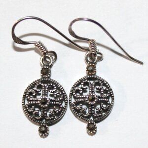 Sterling Silver Marcasite Stone Earrings